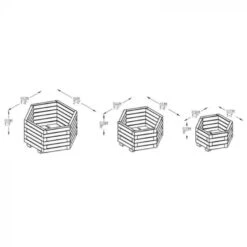 Forest Garden York Hexagonal Planters Set Of 3 -Rustic Roots 3 x planters hexagonal 1