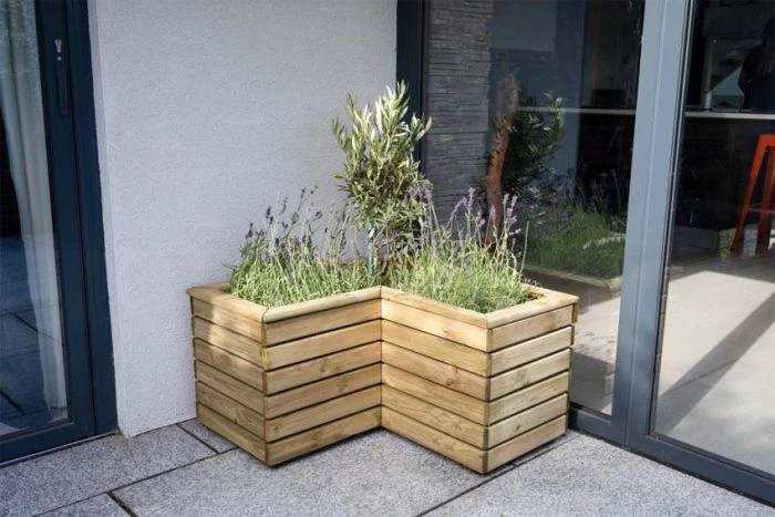 Forest Garden Linear Corner Planter 0.8m 3 Forest Garden Linear Corner Planter 0.8m