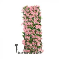 Solar In-Lit Pink Blossom Trellis 1.8x0.6M - Smart Solar -Rustic Roots inlit pink blossom .6