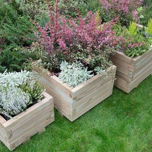 Forest Garden Kendal Square Planter Medium 4 Forest Garden Kendal Square Planter Medium - Image 2