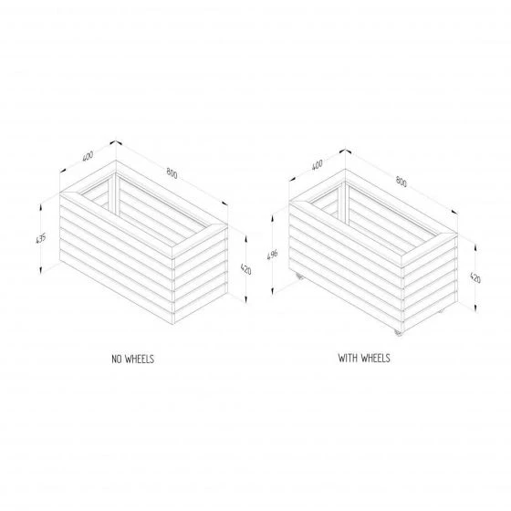 Forest Garden Linear Planter Double With Wheels 4 Forest Garden Linear Planter Double With Wheels - Image 2